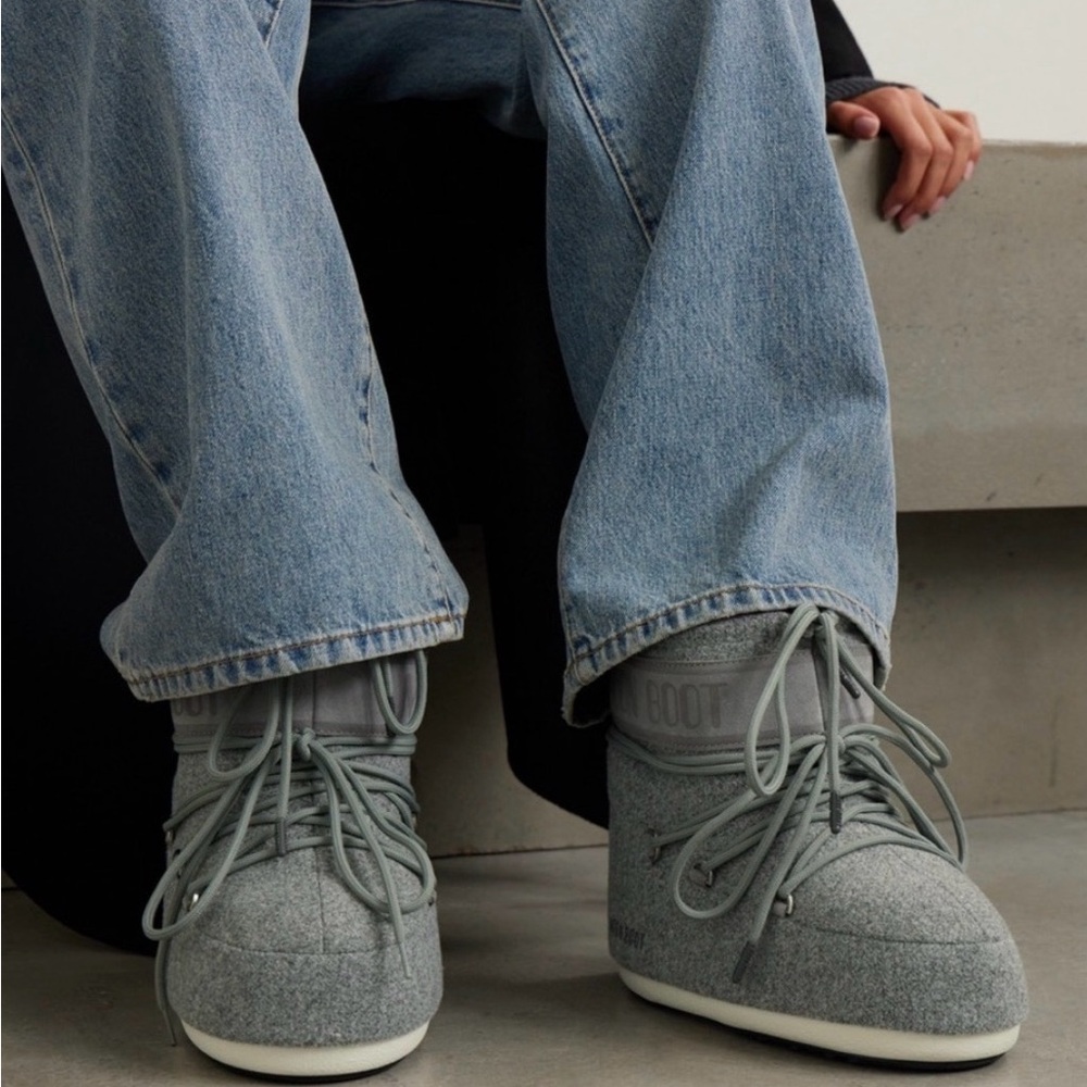 Moon Boot Icon Felt Low Boot Gray Winter Boots